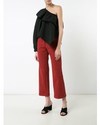 schwarze Langarmbluse mit Rüschen von Rachel Comey