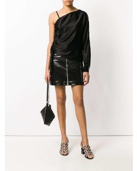 schwarze Langarmbluse von T by Alexander Wang