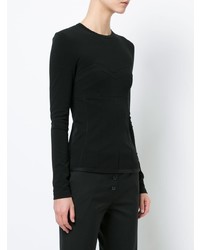 schwarze Langarmbluse von Proenza Schouler