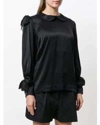 schwarze Langarmbluse von Simone Rocha