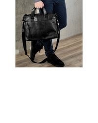 schwarze Leder Aktentasche von BACCINI