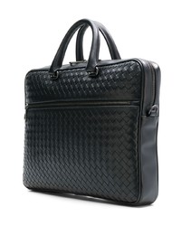 schwarze Leder Aktentasche von Bottega Veneta