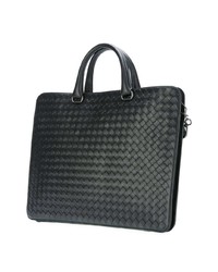 schwarze Leder Aktentasche von Bottega Veneta