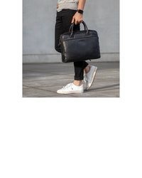schwarze Leder Aktentasche von SID & VAIN