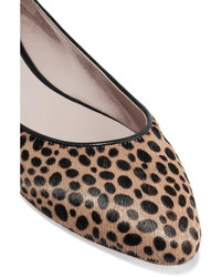 schwarze Leder Ballerinas mit Leopardenmuster von AERIN