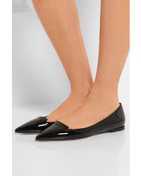 schwarze Leder Ballerinas von Jimmy Choo