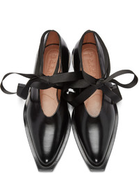 schwarze Leder Ballerinas von Marni