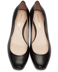 schwarze Leder Ballerinas von Nicholas Kirkwood