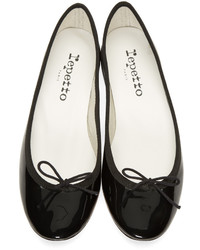 schwarze Leder Ballerinas von Repetto