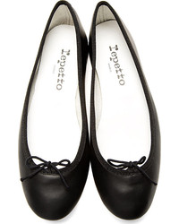 schwarze Leder Ballerinas von Repetto