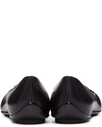 schwarze Leder Ballerinas von Versace