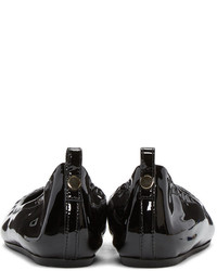 schwarze Leder Ballerinas von Lanvin