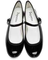 schwarze Leder Ballerinas von Repetto