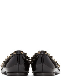 schwarze Leder Ballerinas von Valentino