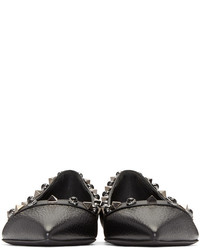 schwarze Leder Ballerinas von Valentino