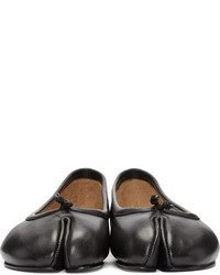 schwarze Leder Ballerinas von Maison Margiela