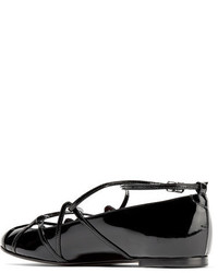 schwarze Leder Ballerinas von Marc Jacobs