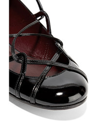 schwarze Leder Ballerinas von Marc Jacobs