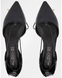 schwarze Leder Ballerinas von Aldo