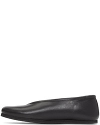 schwarze Leder Ballerinas von Comme des Garcons