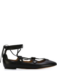 schwarze Leder Ballerinas von Etoile Isabel Marant