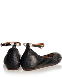 schwarze Leder Ballerinas von Lanvin