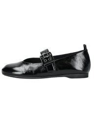 schwarze Leder Ballerinas von Gabor