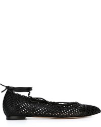 schwarze Leder Ballerinas von Gianvito Rossi