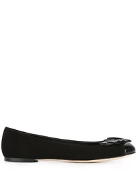 schwarze Leder Ballerinas von Giuseppe Zanotti Design