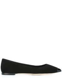 schwarze Leder Ballerinas von Giuseppe Zanotti Design