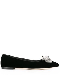 schwarze Leder Ballerinas von Giuseppe Zanotti Design