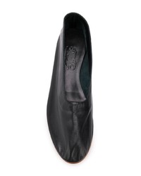 schwarze Leder Ballerinas von Martiniano