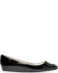 schwarze Leder Ballerinas von Jimmy Choo