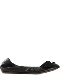 schwarze Leder Ballerinas von Lanvin