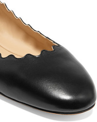 schwarze Leder Ballerinas von Chloé