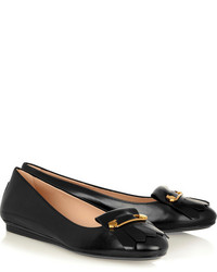 schwarze Leder Ballerinas von Tod's