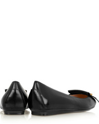 schwarze Leder Ballerinas von Tod's