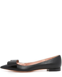 schwarze Leder Ballerinas von Rochas