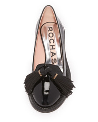 schwarze Leder Ballerinas von Rochas