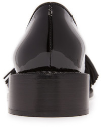 schwarze Leder Ballerinas von Rochas