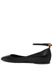 schwarze Leder Ballerinas von Tom Ford