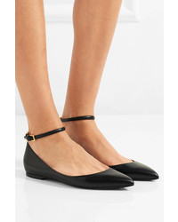 schwarze Leder Ballerinas von Tom Ford