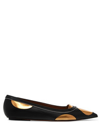 schwarze Leder Ballerinas von Marni