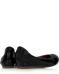 schwarze Leder Ballerinas von Lanvin