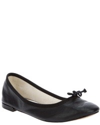 schwarze Leder Ballerinas von Repetto