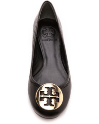 schwarze Leder Ballerinas von Tory Burch