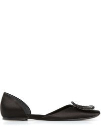 schwarze Leder Ballerinas von Roger Vivier