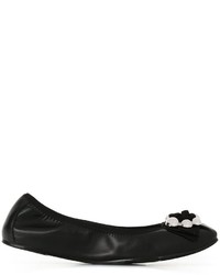 schwarze Leder Ballerinas von Salvatore Ferragamo