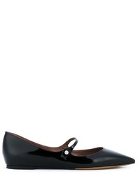 schwarze Leder Ballerinas von Tabitha Simmons