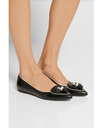 schwarze Leder Ballerinas von Tod's